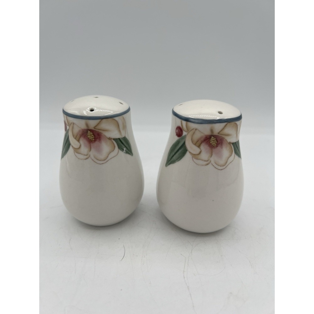 🧂Vtg Savannah Grove by Citation Salt & Pepper Shakers – Ceramic – Floral Design